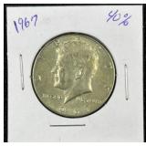 1967 JFK 40% Silver Half Dollar, US