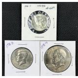 Silver 1976 Drummer Quarter + Clad Ike & JFK