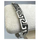 925 Silver Milor Italy Vintage Greek Key Link Brac