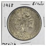 1968 Mexico Silver Olympic 25 Pesos Coin
