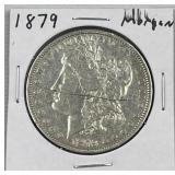 1879 Morgan Silver Dollar, US $1, Scratched