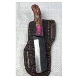 Handmade Steel Bull Cutter Blade Knife w/ Sheath