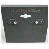 925 Silver Small Round Clear Zirconia Post Earring