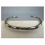 925 Silver Vtg. Twisted Wire Cuff Bracelet.