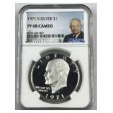 1971-S Silver Eisenhower Dollar, NGC PF68CAM