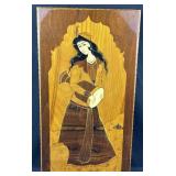 Arabian Musician Woman Wood wall Art