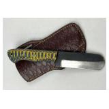 Handmade Steel Fixed Bull Cutter Knife w/ Sheath