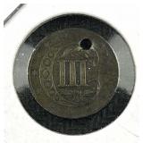 1857 Silver 3 Cent Piece 