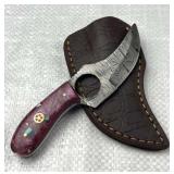 Damascus Steel Karambit Blade Knife w/ Sheath