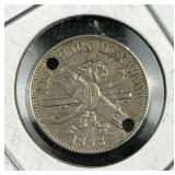 1883 Mexico 1 Centavo, Holed