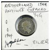 1944 Silver Netherlands Antilles/Curacoa 1/4G