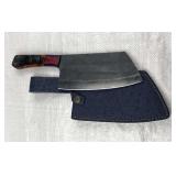Handmade Steel Large Cleaver Knife w/ Sheath