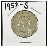 1952-S Franklin Silver Half Dollar, US 90%
