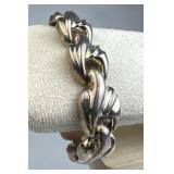 925 Silver Italy Vintage Puffy Modernist Link Brac