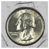 1952-D BU Washington Silver Quarter, US 90%