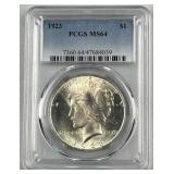 1923 Peace Silver Dollar, PCGS MS64