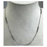 925 Silver Italy Bead Snake Chain Necklace