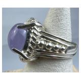 925 Silver Lavender Jadeite Ring