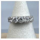 925 Silver 5 Round Zirconia Ring