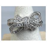 925 Silver Zirconia Beautiful Bow Ring