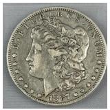 1887-O Morgan Silver Dollar, US 90%, $1 Coin