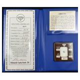 1.42ct Zircon Gemstone w/ COA Folio