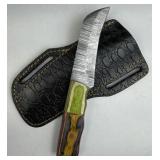Damascus Steel Fixed Blade Knife w/ Sheath