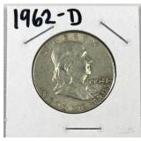 1962-D Franklin Silver Half Dollar, US 90%