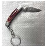 Damascus Steel Folding Blade Keychain Knife