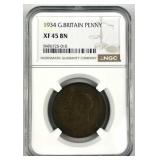 1934 Great Britain Penny, NGC XF45 BN