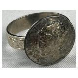Mercury Silver Dime Ring, Engraved Band