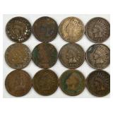 (12) 1901-1908 Indian Head Cents, US 1c Coin