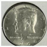 1964-D JFK 90% Silver Half Dollar, US 50c Coin
