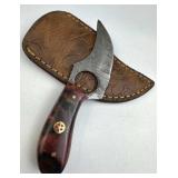 Damascus Steel Fixed Karambit Blade Knife w Sheath