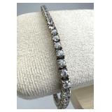 925 Silver Vintage Round Zirconia Tennis Bracelet