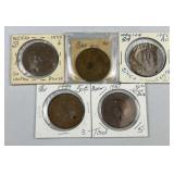 (5) Mexico 50 Centavos Coins