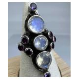 925 Silver Nicky Butler Moonstone w/ Amethyst Acce