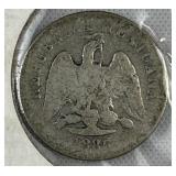 1885 Mexico Silver 10 Centavos Coin