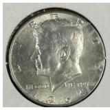 1964-D JFK 90% Silver Half Dollar, US 50c Coin