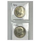 1968-D & 1969-D JFK 40% Silver Half Dollars