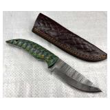 Damascus Steel Fixed Blade Knife w/ Sheath