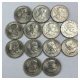 (13) 1979-D Susan B. Anthony Dollar Coins, US $1