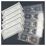 (5) 1999 Lg. Silver Certificate Silver Leaf Replic