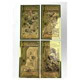 (4) 1 Goldbacks 24K All Different States 1/1000th