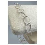925 Silver Alternating Oval & Infinity Link Bracel