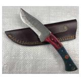 Damascus Steel Fixed Blade Knife w/ Sheath