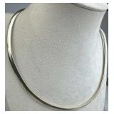 925 Silver Italy Bright Omega Chain Necklace