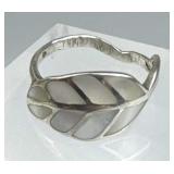 925 Silver Mother of Pearl Leaf Ring