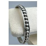 925 Sterling Silver Beaded Bangle Bracelet