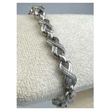 925 Silver India Genuine Diamond Infinity Bracelet